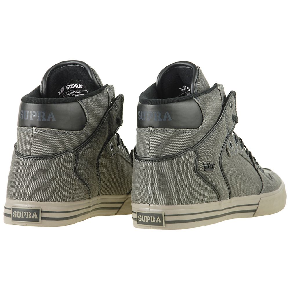 Baskets Montantes Supra Vaider Grise Charcoal Grey Canvas Homme | RJW-85220259